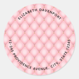 Sticker Rond Luxueux Motif en diamant verni rose