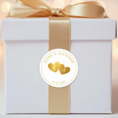 Sticker Rond Luxurious Gold White Monogram Wedding Favor Gift