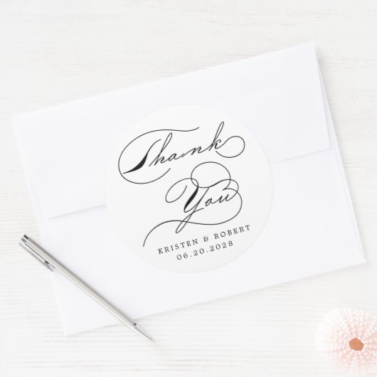 Sticker Rond Luxurious Typography Wedding Monogram (Enveloppe)