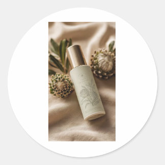 Sticker Rond Luxury Botanical Skincare Label Design