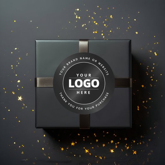 Sticker Rond Luxury Minimal Black Logo Business Packaging