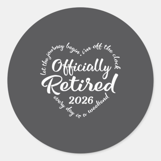 Sticker Rond Ly Retired 2026 Hear For Women Retirement  (Devant)