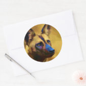 Sticker Rond Lycaon Pictus (Enveloppe)