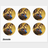Sticker Rond Lycaon Pictus (Feuille)