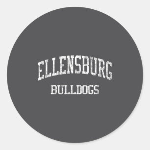 Sticker Rond Lycée Ellensburg Hs Ellensburg Wa Vintage Sr