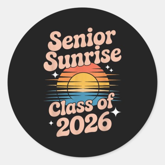 Sticker Rond Lycée Sunrise 2026 Lycée 12e douzième année (Devant)