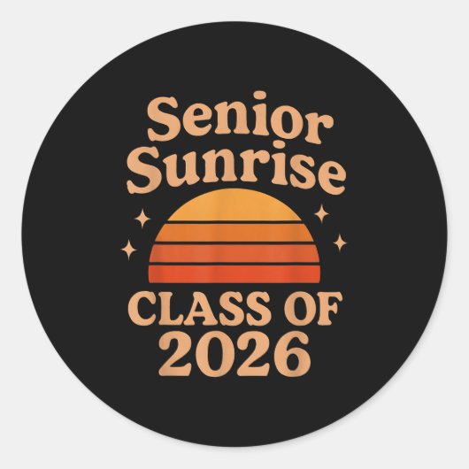 Sticker Rond Lycée Sunrise 2026 Lycée 12e douzième année (Devant)