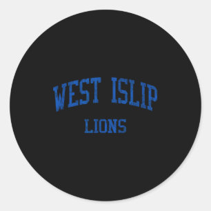 Sticker Rond Lycée West Islip Hs West Islip Ny Vintage Sr