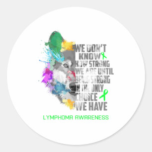 Sticker Rond Lymphoma Awareness Ribbon Support Cadeaux
