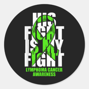 Sticker Rond Lymphome Cancer Sensibilisation Lime Vert Ruban So
