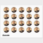 Sticker Rond Lyndon Johnson Portrait officiel (Feuille)