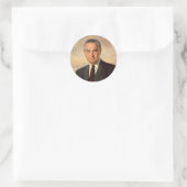 Sticker Rond Lyndon Johnson Portrait officiel (Sac)