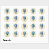 Sticker Rond Lyons Blue Peony et Fig Purple Rose Mariage (Feuille)