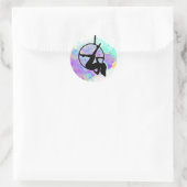 Sticker Rond Lyra Hoop Aerialist Dancer posant sur l'aquarelle (Sac)
