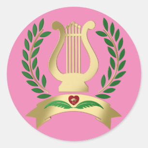 Sticker Rond Lyre d'or
