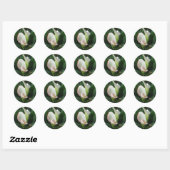 Sticker Rond Lys blancs (Feuille)
