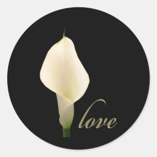 Sticker Rond Lys calla blanc simple