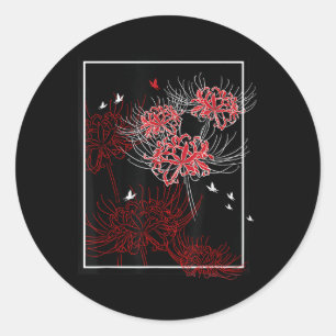 Sticker Rond Lys d'araignée rouge avec Anime japonaise de papil