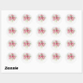 Sticker Rond lys de tigre rose et blanc (Feuille)