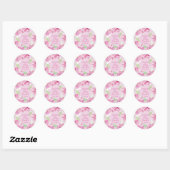 Sticker Rond Lys de tigres Clematis rose | BABY SHOWER (Feuille)