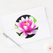 Sticker Rond Lys d'eau rose (Enveloppe)