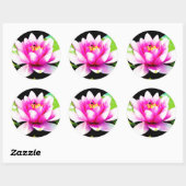 Sticker Rond Lys d'eau rose (Feuille)