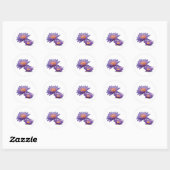 Sticker Rond Lys d'eau violet (Feuille)