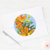 Sticker Rond Lys orange et poulet (Enveloppe)