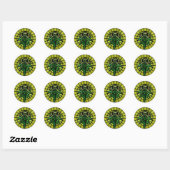 Sticker Rond Lys sur verre tendu (Feuille)