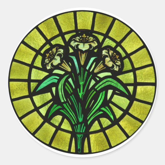 Sticker Rond Lys sur verre tendu (Devant)