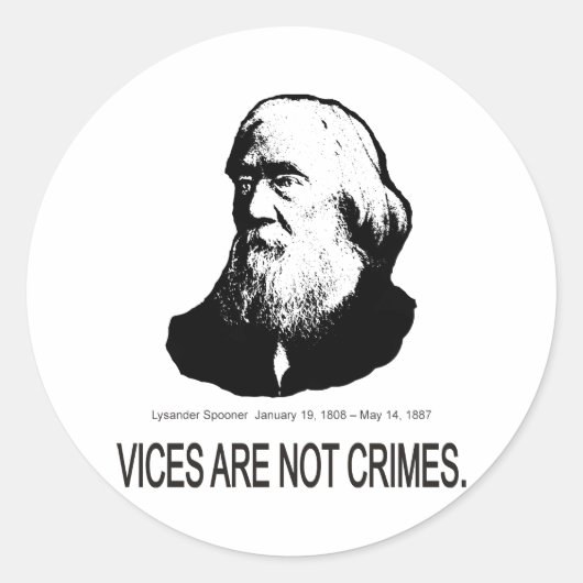Sticker Rond Lysander Spooner (Devant)