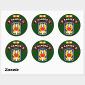 Sticker Rond M Co, 75e régiment d'infanterie - Rangers, Vietnam (Feuille)