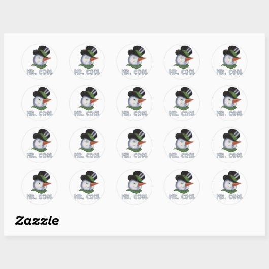 Sticker Rond M. Cool - Snowman (Feuille)