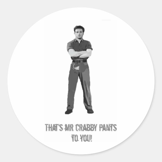 Sticker Rond M. Crabby Pants (Devant)