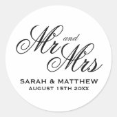 Sticker Rond M. et Mme, concepteur de typographie mariage (Devant)