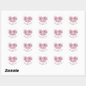 Sticker Rond M. et Mme Pink mariage ou valentines jour (Feuille)