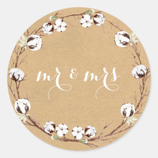 Sticker Rond M. et Mme Rustic Envelope Seals (Devant)