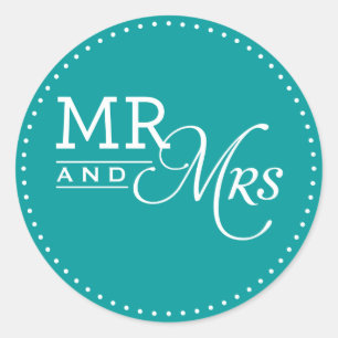 Sticker Rond M. et Mme sarcelle d'hiver moderne d'AUTOCOLLANT