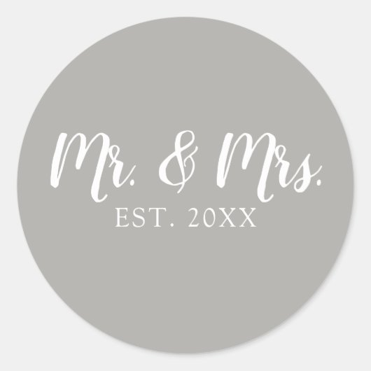 Sticker Rond M. et Mme Script Mariage établi (Devant)