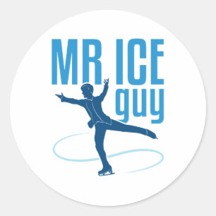 Sticker Rond M. Ice Guy Patinage artistique Hommes Garçons Pati