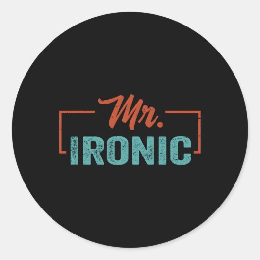Sticker Rond M. Ironic Plaisanteries Petit Guy (Devant)