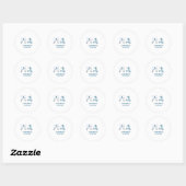 Sticker Rond M. & Mme ajouter nom date mariage faveur arc bleu (Feuille)