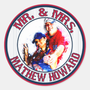 Sticker Rond M.-Mme Baseball-Stickers-Envelope Seals-HOWARD