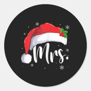 Sticker Rond M. Mme Claus Noël Couples Correspondant Son Et Lui