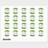 Sticker Rond M. & Mme Feuille Tropical Mariage de script (Feuille)