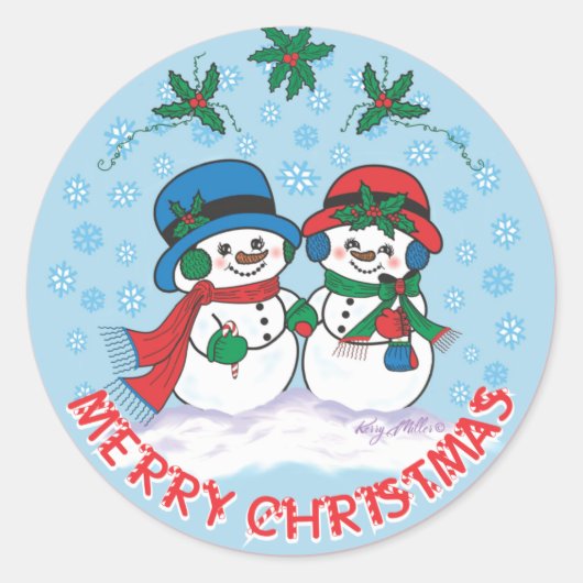 Sticker Rond M. & Mme Frosty Le Snowman (Devant)