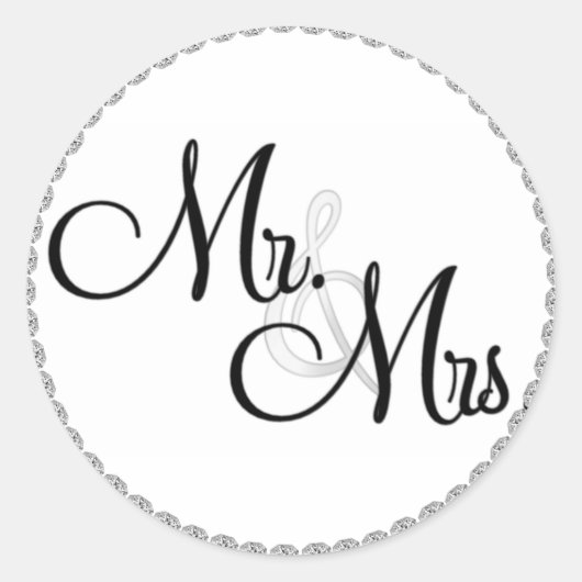 Sticker Rond M. & Mme Mariage SCEALS/STICKERS BLING (Devant)