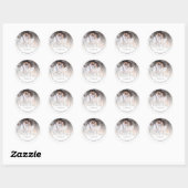 Sticker Rond M. Mme Photo Nom du retour Adresse Mariage (Feuille)