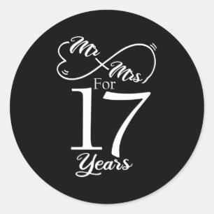 Sticker Rond M. Mme Pour 17 Ans 17E Anniversaire Du Mariage