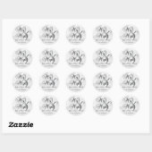 Sticker Rond M. & Mme White Mariage | Personnaliser (Feuille)